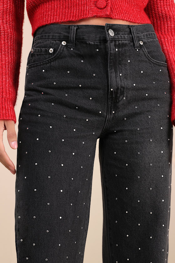 DAZE DENIM 1999 WASHED BLACK SLOUCHY HIGH-RISE JEANS