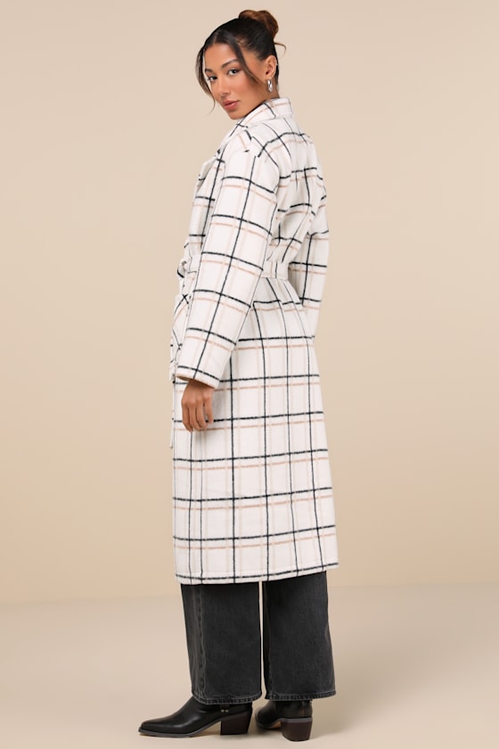 Warm Front Ivory Plaid Coat 11