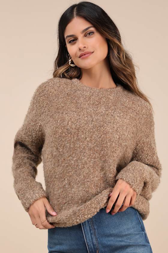 Issey Light Brown Boucle Sweater 4
