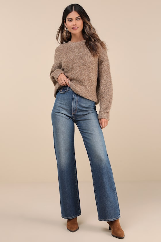 Little Lies Issey - Light Brown Pullover Sweater - Boucle