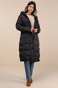 Ophelia Black Quilted Puffer Coat 1