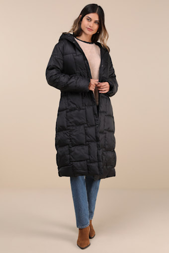 Ophelia Black Quilted Puffer Coat 1