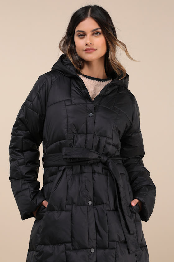 Native Youth Ophelia Black Quilted Puffer Coat In Black