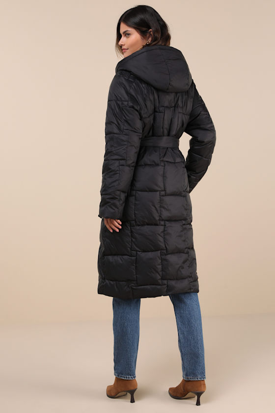 Native Youth Ophelia Black Quilted Puffer Coat In Black