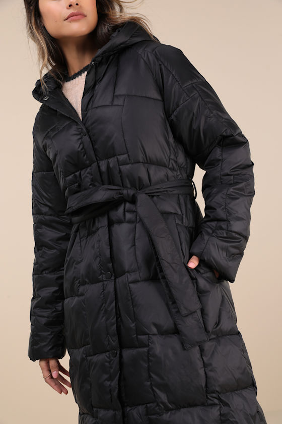 Native Youth Ophelia Black Quilted Puffer Coat In Black