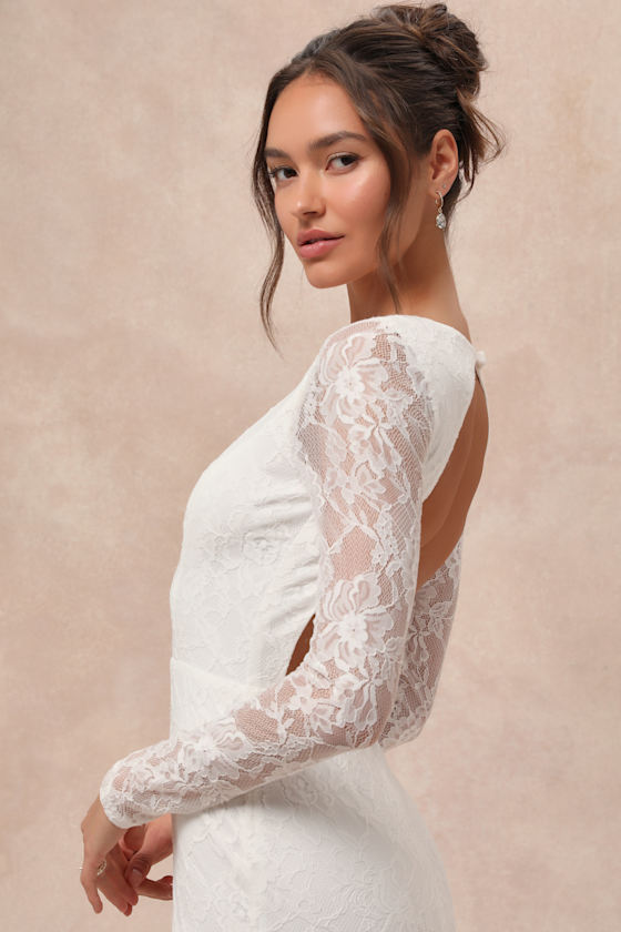 Lulus Emmersyn White Lace Backless Maxi Dress In White