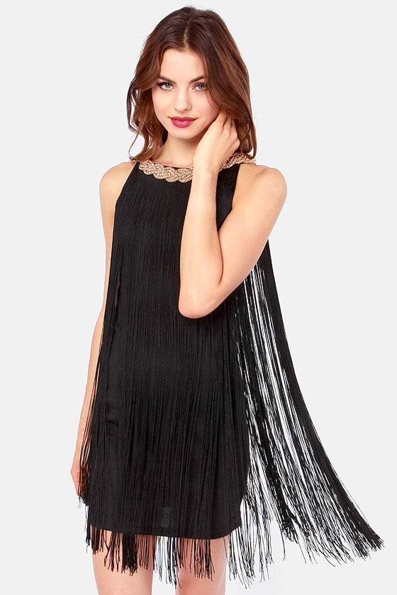 black dress tassels