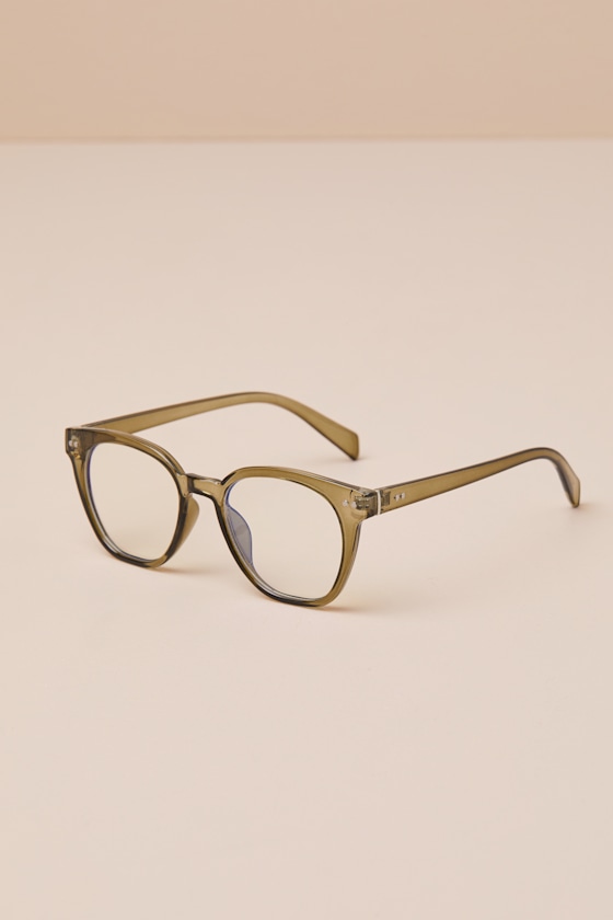 Workday Chic Olive Green Blue Light Glasses 2