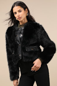 Leeny Black Faux Fur Jacket 1