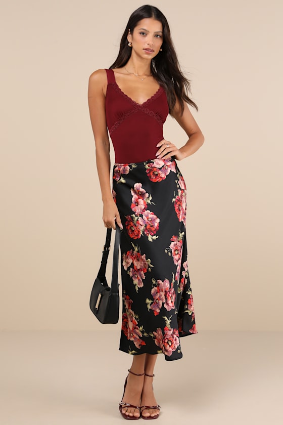 Lulus Perfectly Effortless Burgundy Mesh Lace Sleeveless Bodysuit In Burgundy