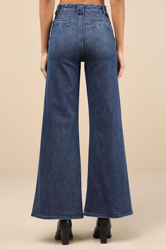 JBD TRENDING STAPLE DARK WASH HIGH-RISE FLARE JEANS