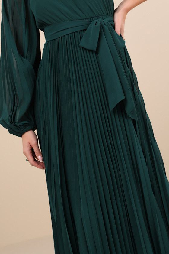 Shop Lulus Divine Charm Green Pleated One-shoulder Maxi Dress