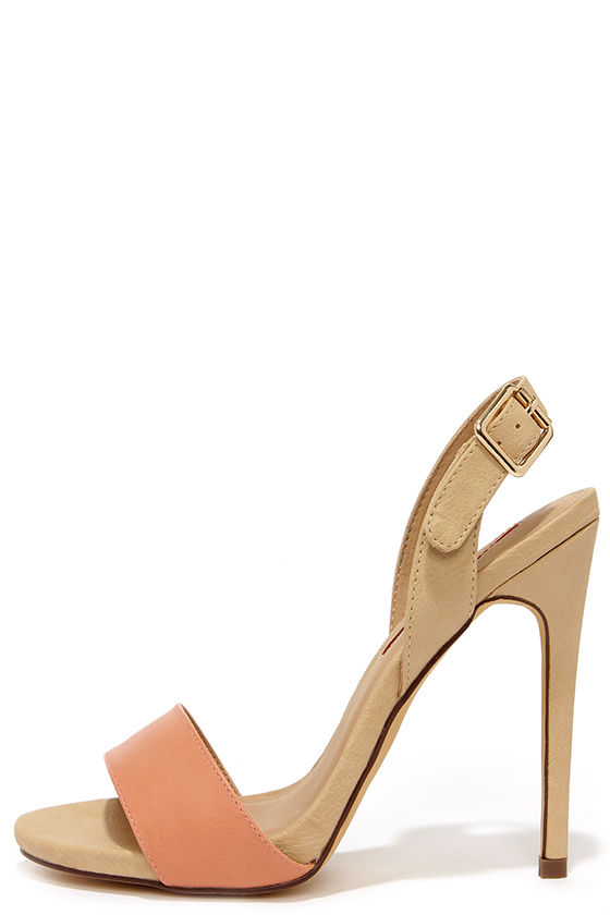 peach nude heels