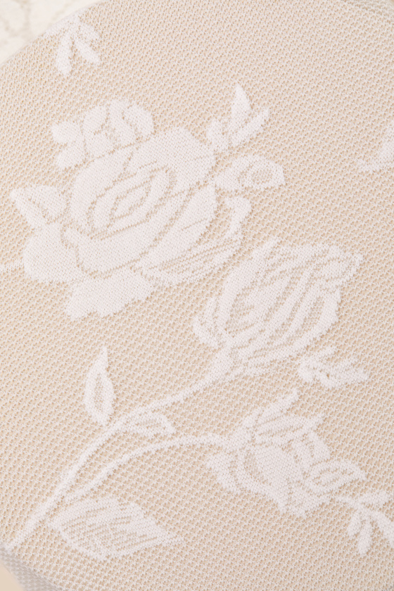 Eloquent Addition Ivory Sheer Floral Tights 1