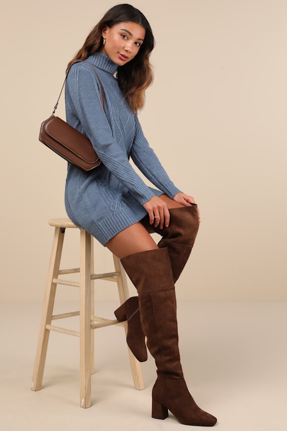 BC Footwear Special Someone - Brown Suede Boots - Brown OTK Boots