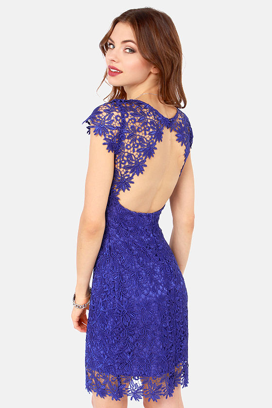 Royal Blue Crochet Dress
