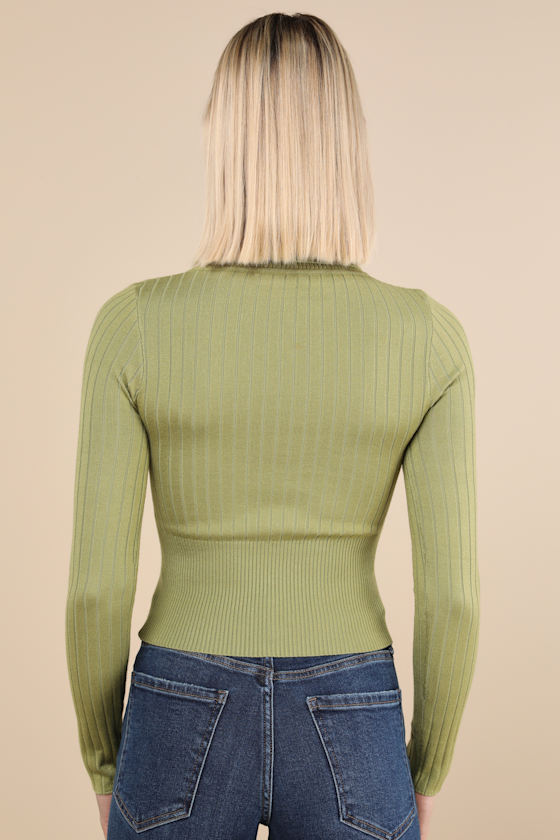 Lulus Perfected Comfort Green Turtleneck Sweater Top In Green
