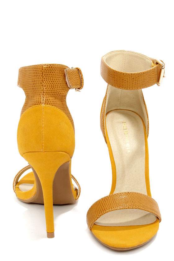 mustard gold shoes