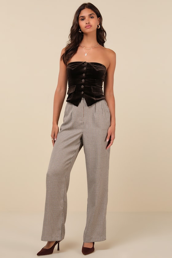 Lulus Charismatic Mood Dark Brown Velvet Vest Top In Brown