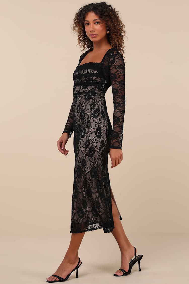 green emerald velvet dress Black Faux Shrug Maxi Dress – BLANK main image 0