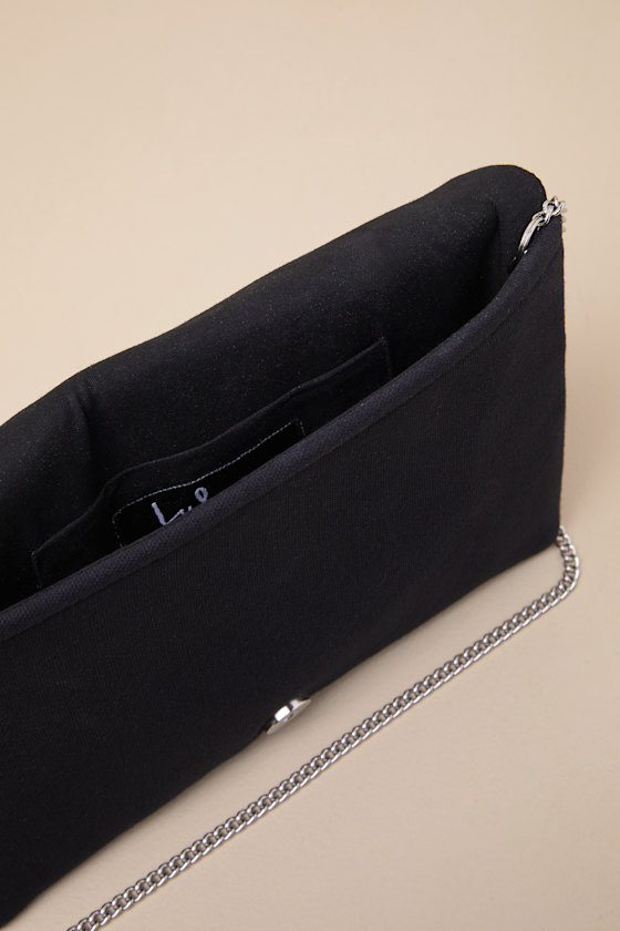 Lulus Sachi Black Multi Beaded Embroidered Abstract Clutch In Black