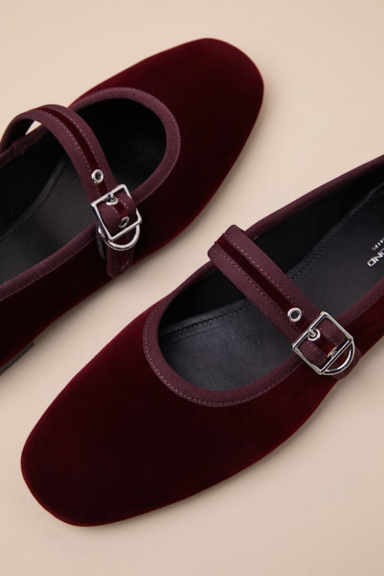 VAGABOND SHOEMAKERS JOLIN CHERRY VELVET MARY JANE FLATS