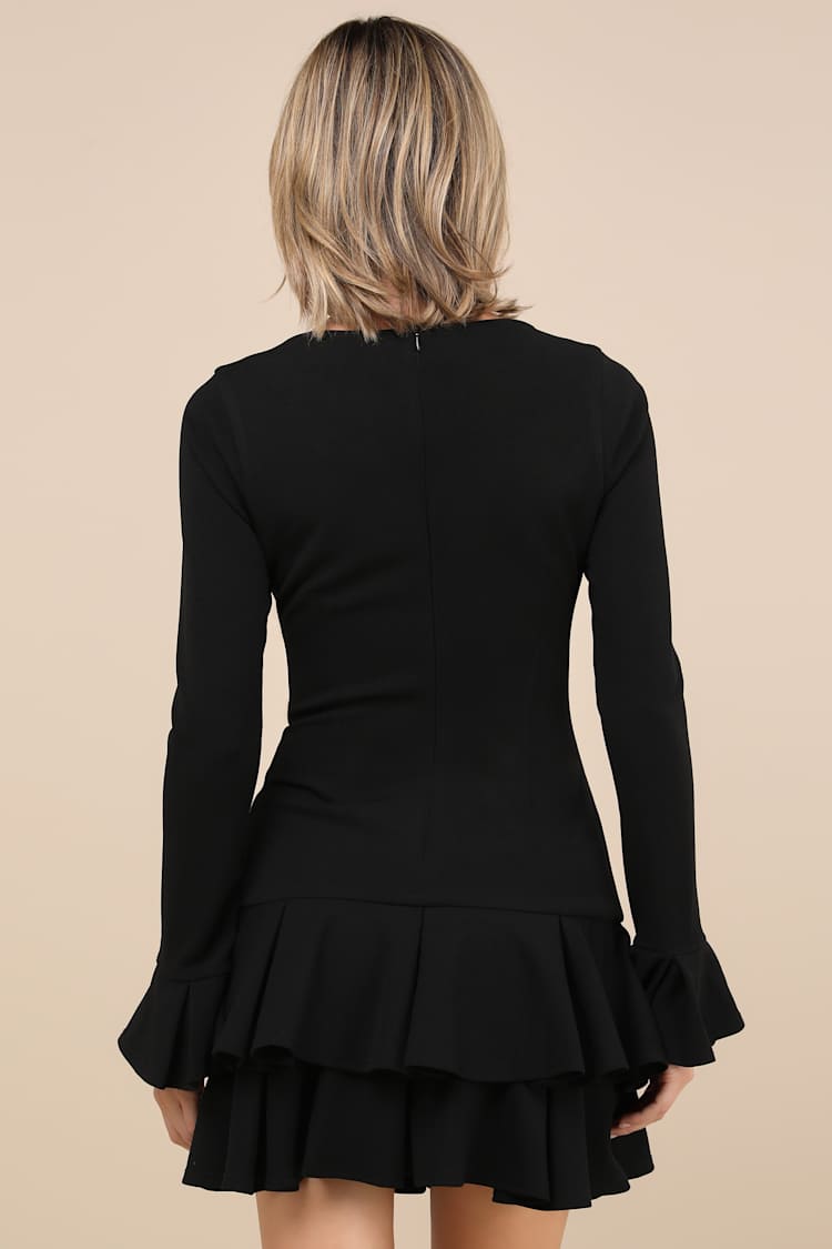 Black Mini Dress - Drop Waist Dress - Tiered Mini Dress - Dress - Lulus
