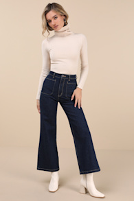 Sailor Dark Wash High-Rise Wide-Leg Jeans 1