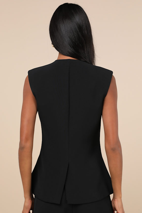 Memorably Stylish Black Longline Vest Top 3