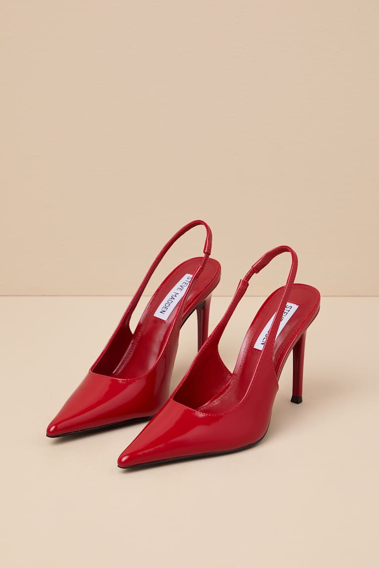 Reyes Red Box Leather Slingback Pumps
