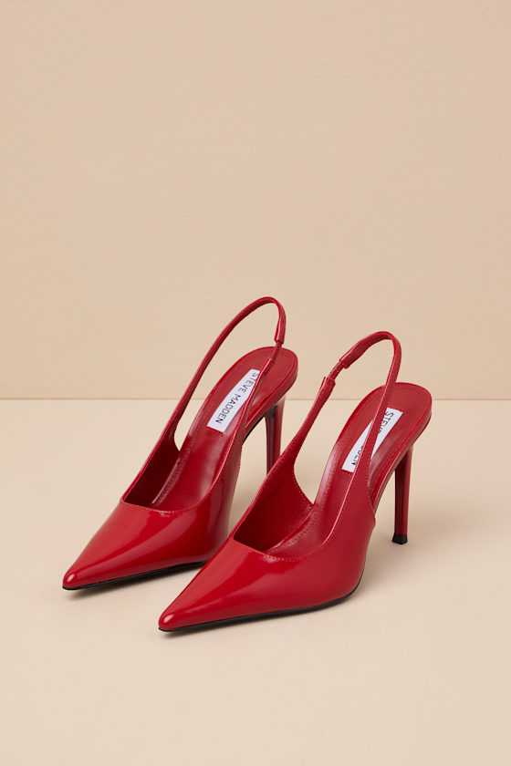 Reyes Red Box Leather Slingback Pumps 1