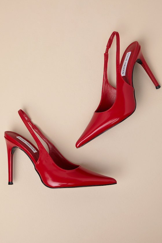 Steve Madden Reyes Pointed Toe Slingback Sandal In Red