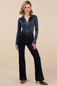 Eastcoast Flare Dark Wash Jeans 1