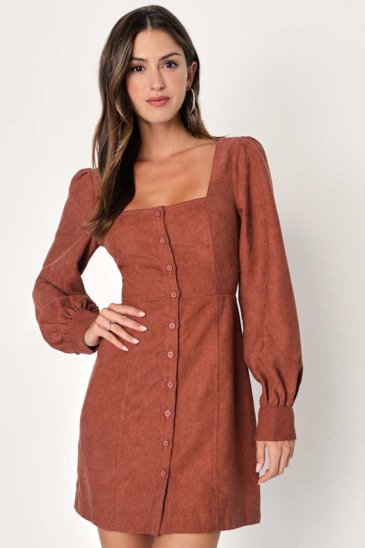 knee length dresses for ladies Gisselle Corduroy Mini Dress main image 0