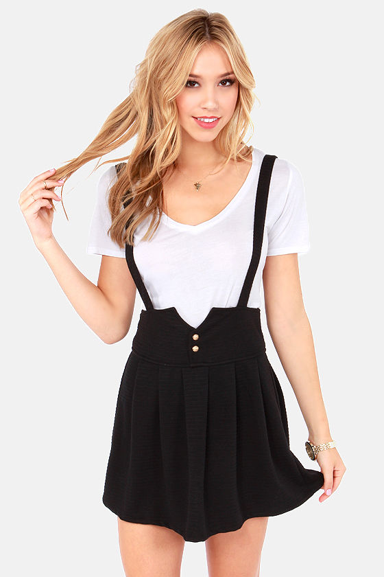 Cute Black Skirt - Suspender Skirt - Pleated Skirt - $38.00 - Lulus