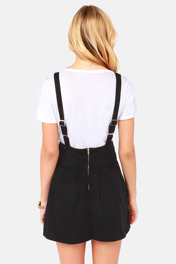 Cute Black Skirt Suspender Skirt Pleated Skirt 38.00