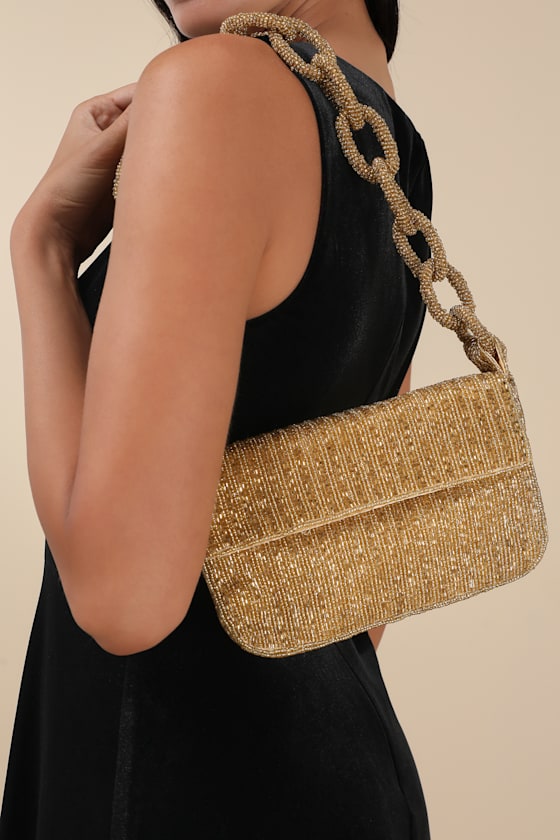 【送料&関税込】Golden  Chain-linked Shoulder Bag Amazon.com: Grey Gradient Handbags for Women Chain Shoulder