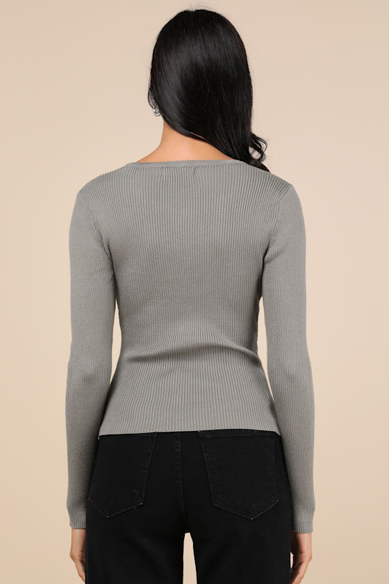 Lulus Intriguing Favorite Olive Lace-up Sweater Top In Green