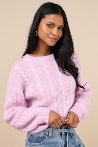 Unmatched Brilliance Lilac Cable Knit Sweater 5