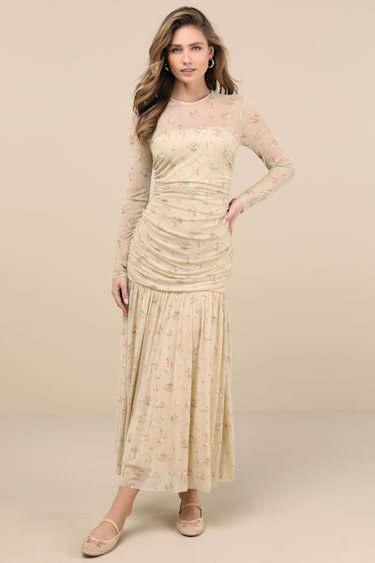 drop waist beige dress Elegant Dusty Pink One Shoulder A-Line Ruffles Evening Dress SF253 – Sharon  Said main image 0