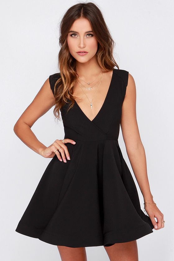 Cute Black Dress - Skater Dress - LBD - Structured Dress - $47.00 - Lulus