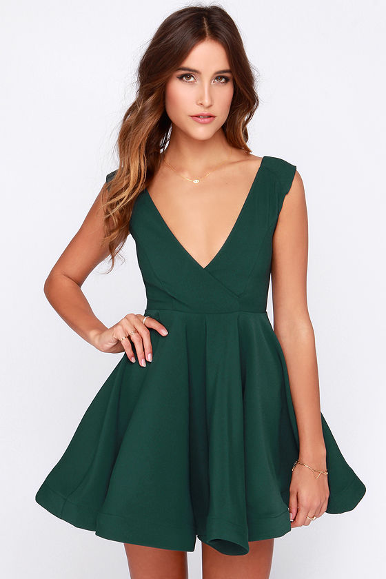 lulus green skater dress