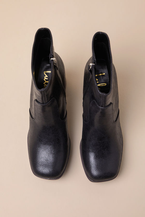Lulus Corbinn Black Platform Ankle Booties In Black