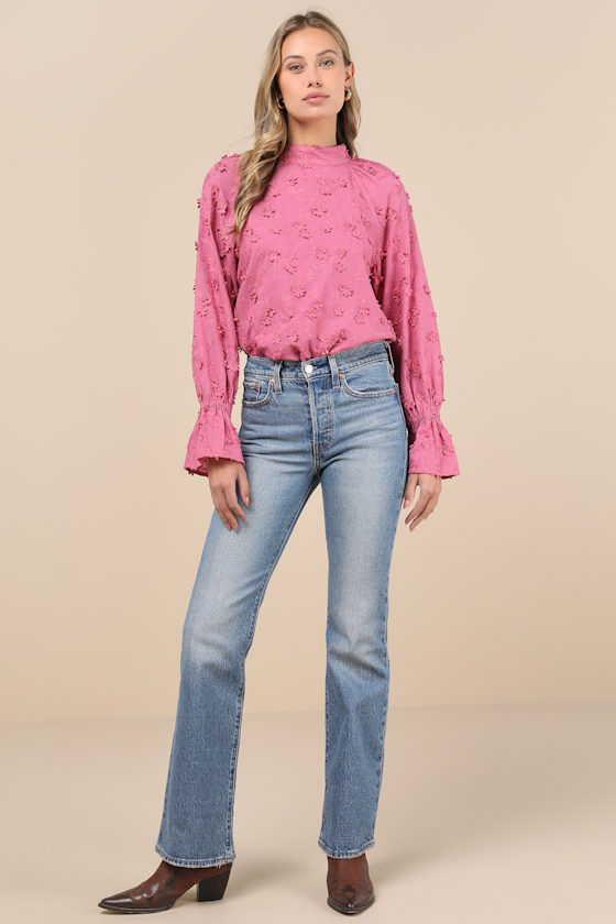 Lulus Charismatic Romantic Pink Embroidered Top In Pink