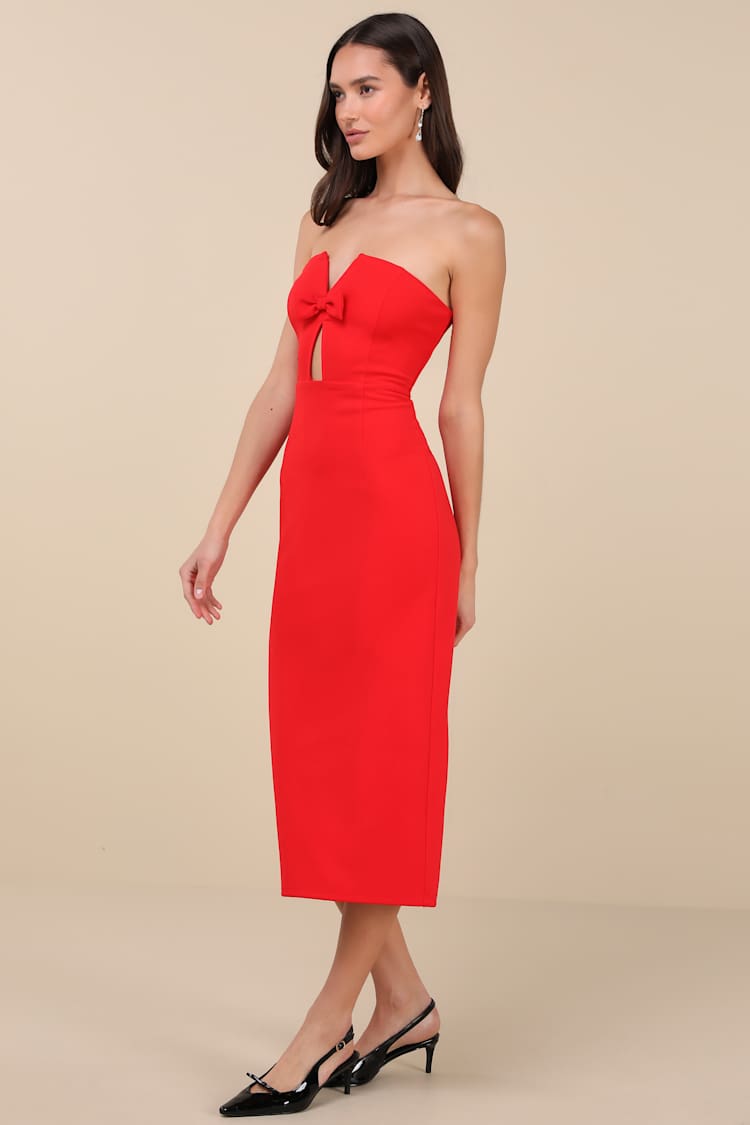 knee length dresses for ladies Prom Dress | Formal Dress | Maxi Dress | Prom Gown | Red | 10 | Lane Strapless Maxi Dress - Red main image 0