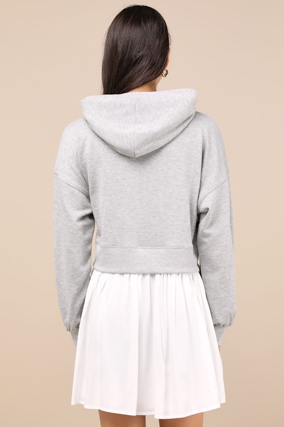 Heather Grey Layered Dress - Layered Dress - Sweatshirt