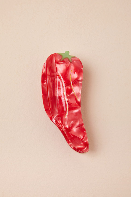 Hand-painted Spicy Hot Sauce Claw Hair Clip main image 1