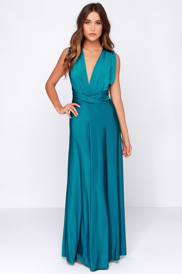slim fit dress slacks Atria Multi-Way Convertible Long Prom Dress main image 0