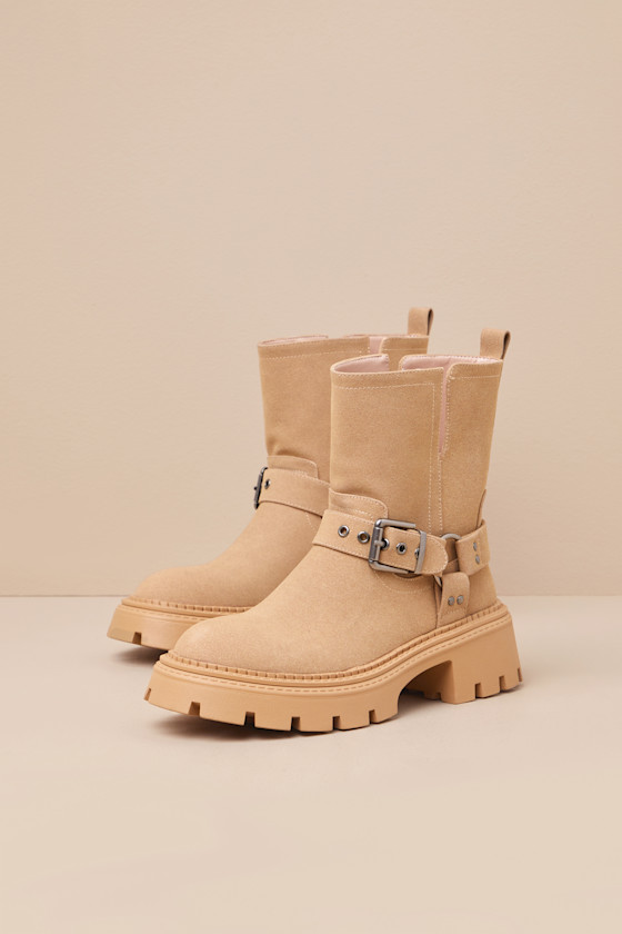 Rylander Sand Suede Moto Ankle Boots 3
