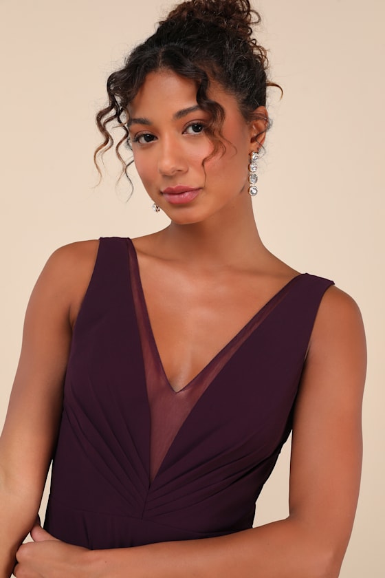 Lulus Simply Immaculate Dark Purple Backless Maxi Dress In Purple